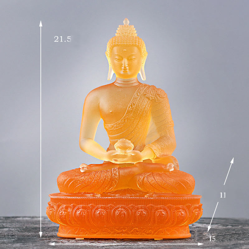 Buddha-Steine Buddha handgefertigte Figur Liuli Kunstwerk Gelassenheitsstatue Heimdekoration