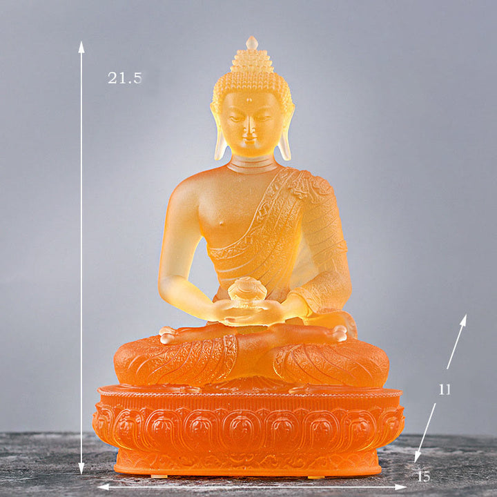 Buddha-Steine Buddha handgefertigte Figur Liuli Kunstwerk Gelassenheitsstatue Heimdekoration