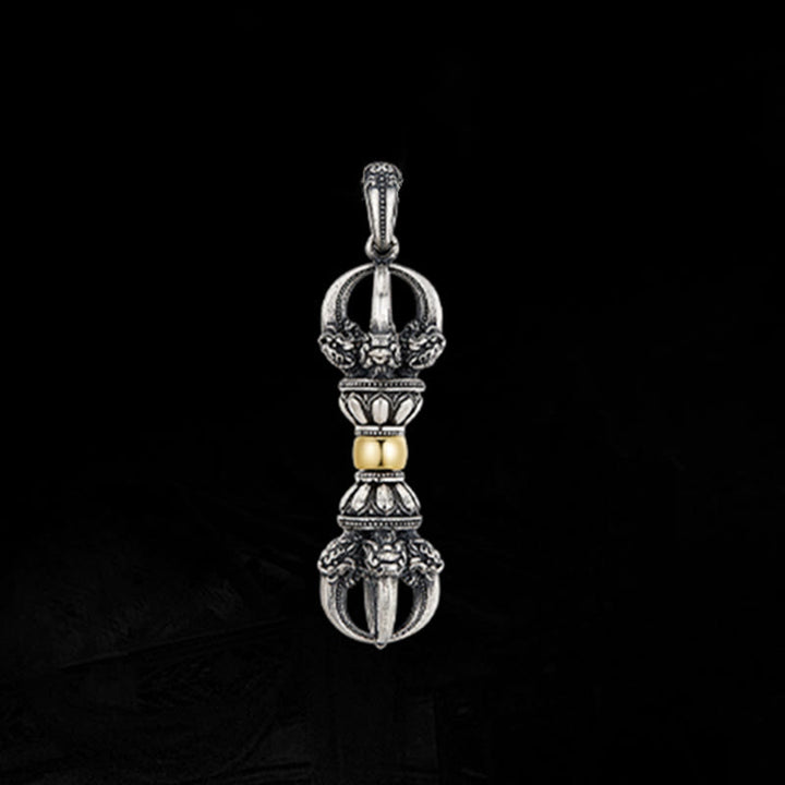 Buddha Stones, tibetischer Dorje-Vajra-Design, Reichtums-Halsketten-Anhänger