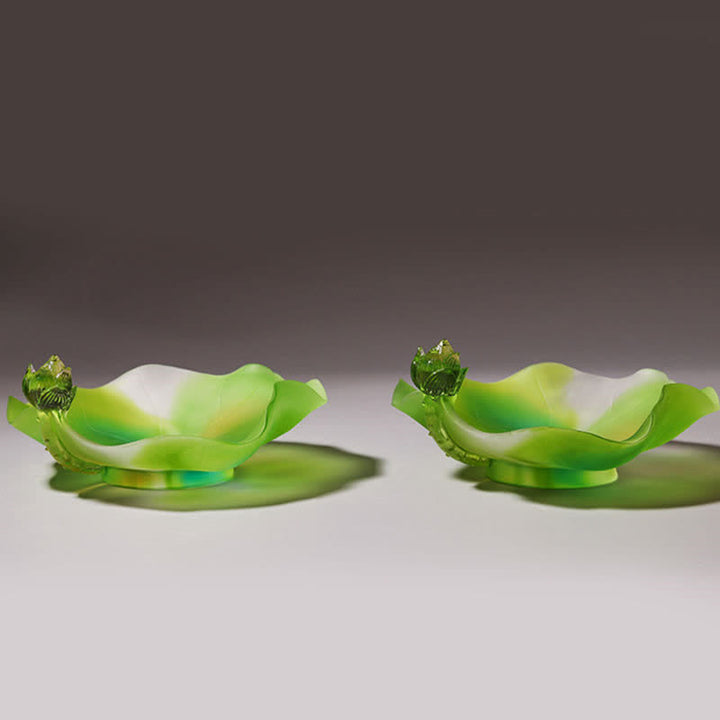 Feng Shui Lotus, handgefertigtes Liuli-Kristall-Kunststück, Heimbüro-Dekoration