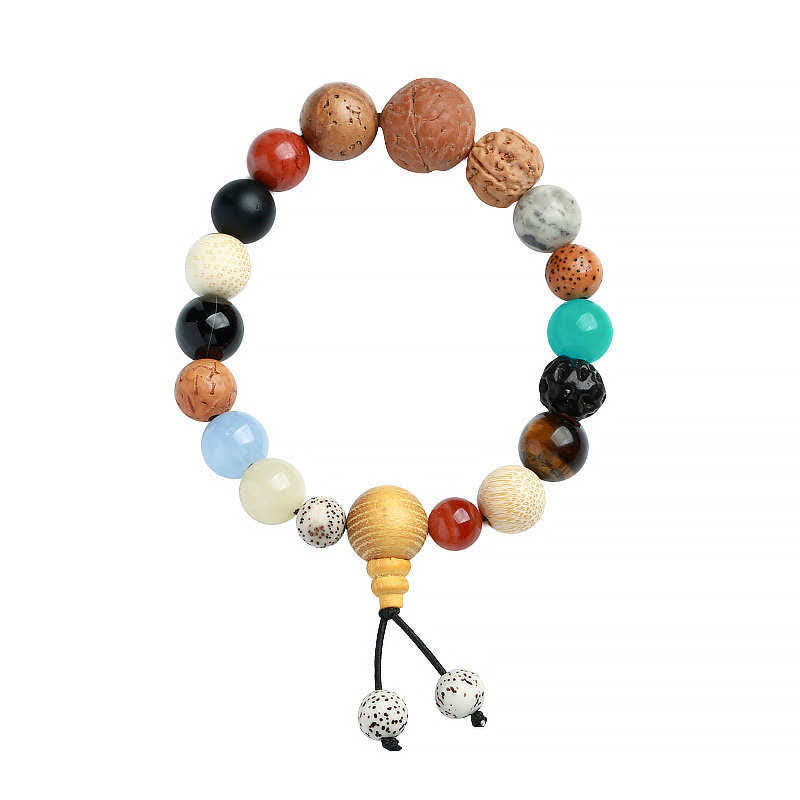 Buddha Stones Bodhi Samen Achat Weisheit Harmonie Handgelenk Mala Armband