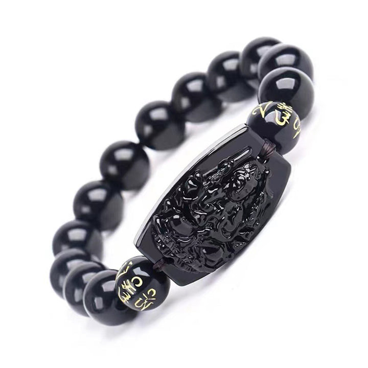 Buddha Stones Chinesisches Sternzeichen-Obsidian-Schutzarmband