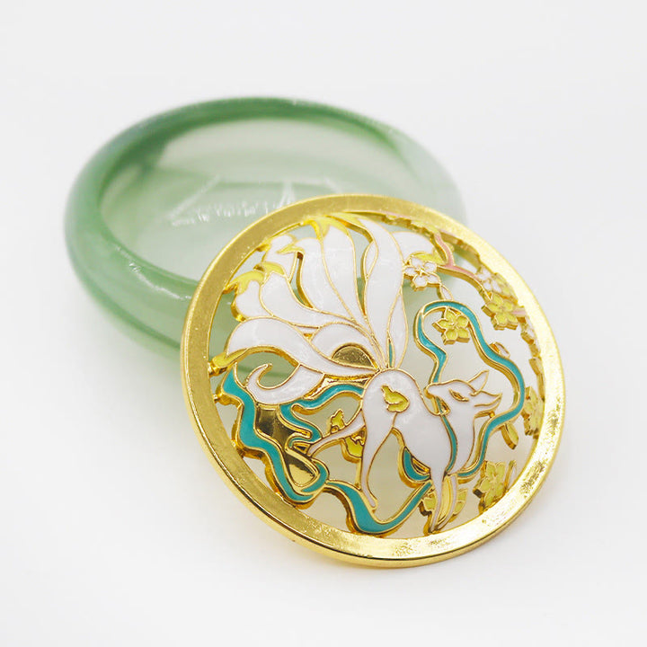 Buddha Stones Neunschwänziger Fuchs Liuli Kristall Heilung Meditation Räuchergefäß