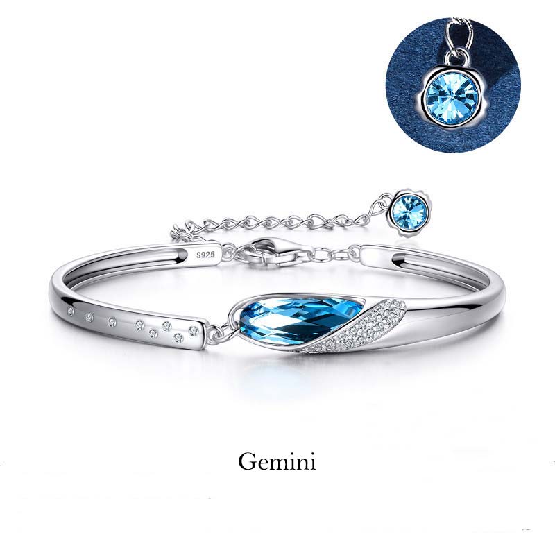 Buddha Stones 925 versilbertes Kupfer 12 Sternzeichen-Charm-Armband