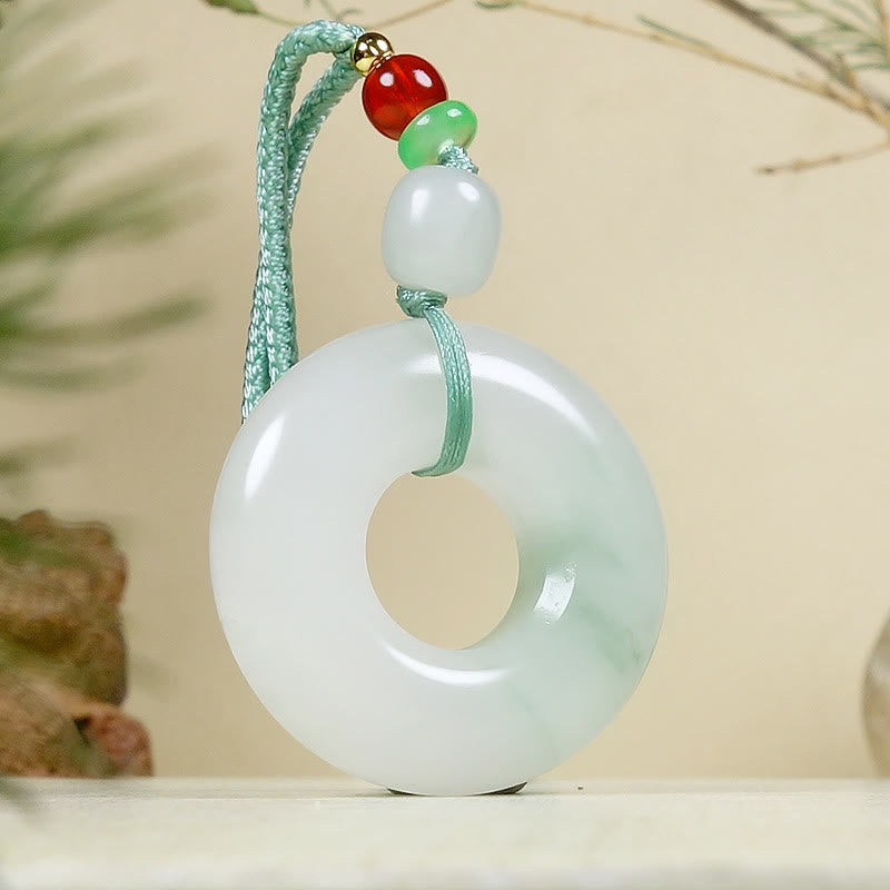 Halsketten-Anhänger mit Buddha Stonesn, natürlicher Jade, Friedensschnalle, Wohlstand