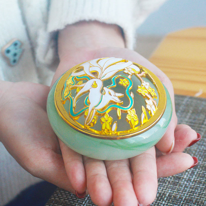 Buddha Stones Neunschwänziger Fuchs Liuli Kristall Heilung Meditation Räuchergefäß