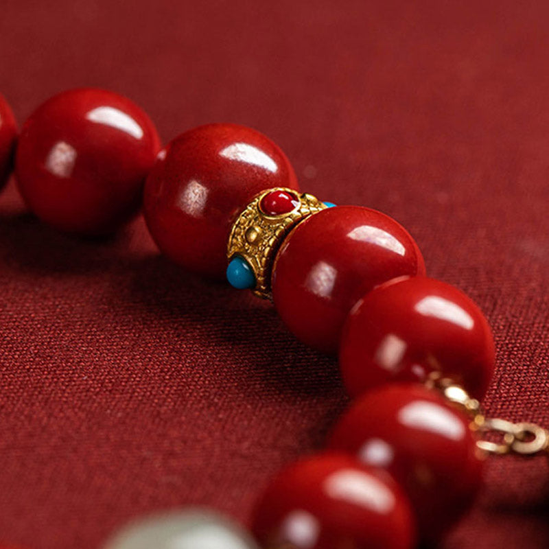 Buddha Stones Zinnober-Jade-Heilschutz-Charm-Armband