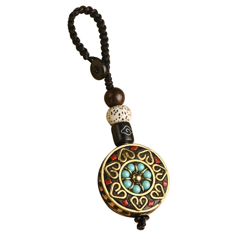 Buddha Stones Tibetan Om Mani Padme Hum Bodhi Seed Peace Schlüsselanhänger