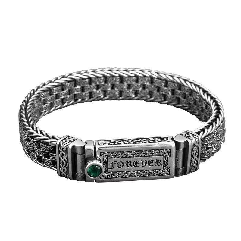 Buddha Stones, tibetisches Om Mani Padme Hum Tang-Dynastie-Blumendesign, Kupfer-Friedenskettenarmband