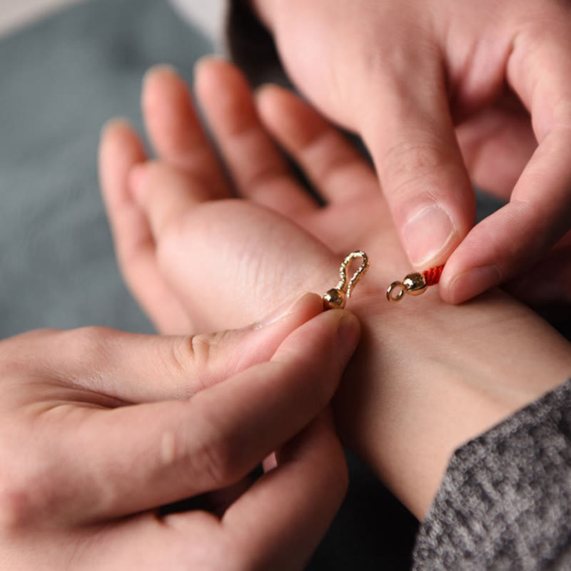 Buddha Stones Tibetisches grünes Aventurin-Glücksgeflecht-Armband