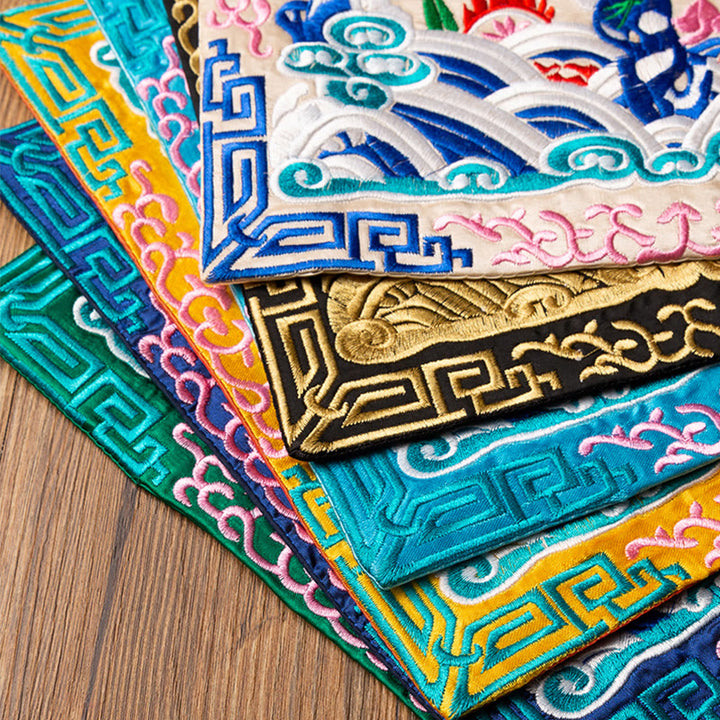 Buddha Stones, Phoenix, Drache, Kirin, Stickerei, Tassenunterlage, Teetasse, Untersetzer, Kung-Fu-Teematte