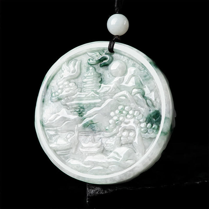 Buddha Stones Berglandschaft Jade Fülle String Halskette