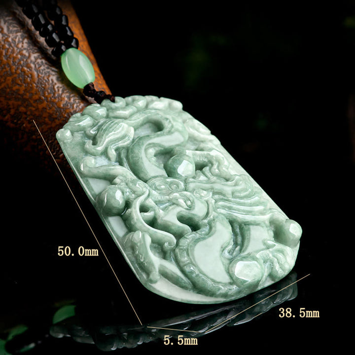 Buddha Stones, Jahr des Drachen, chinesisches Sternzeichen, Drache, aufsteigender Jade-Schutz, Perlenkette, Halsketten-Anhänger