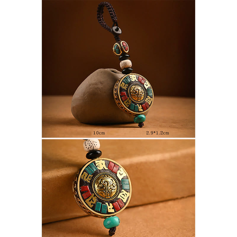 Buddha Stones Tibetan Om Mani Padme Hum Bodhi Seed Peace Schlüsselanhänger