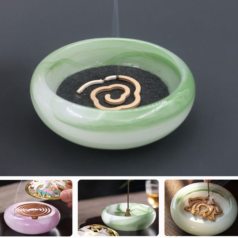 Buddha Stones Neunschwänziger Fuchs Liuli Kristall Heilung Meditation Räuchergefäß