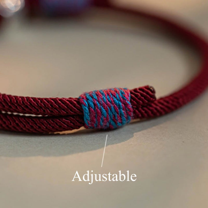 Buddha Stones 925 Sterling Silber tibetisches handgefertigtes Om Mani Padme Hum Persimmon Charm Glücksschutz geflochtenes Armband