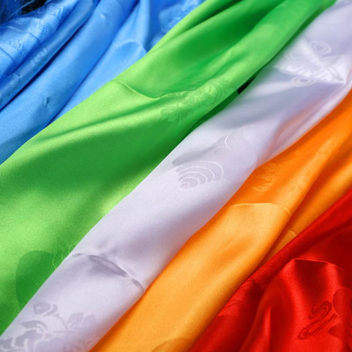 Tibetischer Segen, verheißungsvolle Khata-Dekoration in 5 Farben