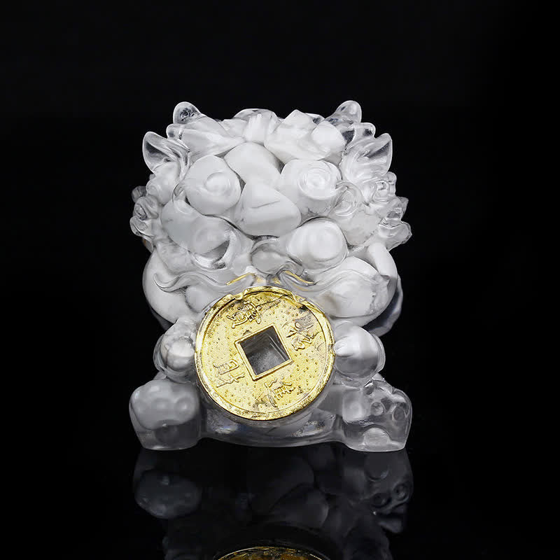 Buddha Stones, handgefertigt, niedlich, PiXiu, Goldmünze, Kristall, Fengshui, Energie, Reichtum, Glück, Heimdekoration