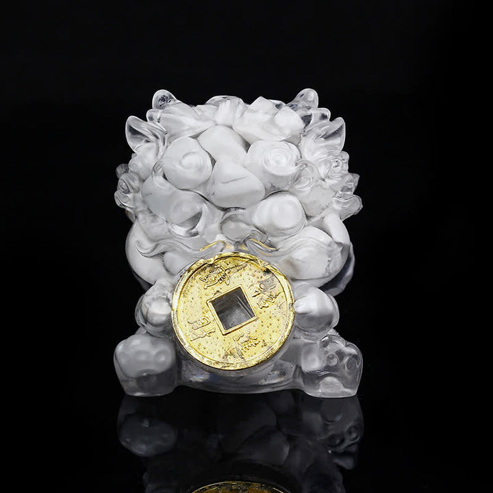Buddha Stones, handgefertigt, niedlich, PiXiu, Goldmünze, Kristall, Fengshui, Energie, Reichtum, Glück, Heimdekoration