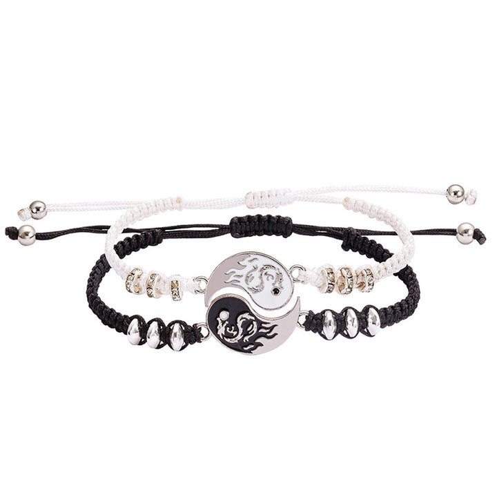 Buddha Stones 2-teiliges Yin-Yang-Drachen-Paar-Armband
