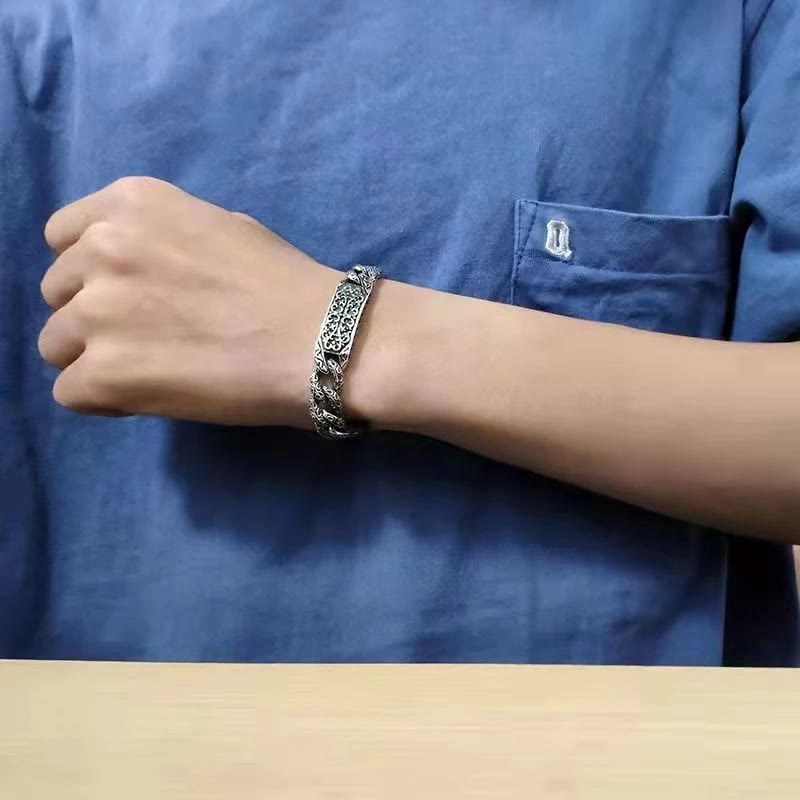 Buddha Stones, Vintage-Muster, graviertes Heilarmband