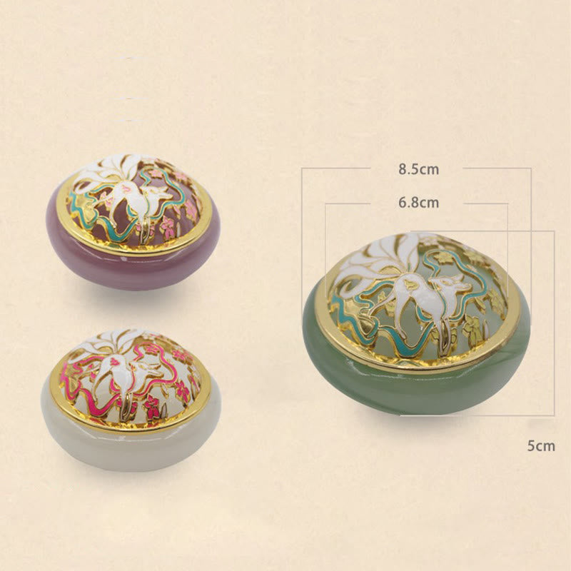 Buddha Stones Neunschwänziger Fuchs Liuli Kristall Heilung Meditation Räuchergefäß