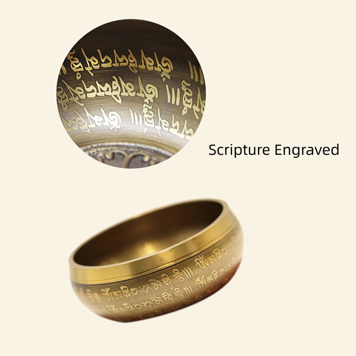 Buddha Stones Tibetische Meditations-Klangschale, handgefertigt für Heilung und Achtsamkeit, Klangschalen-Set