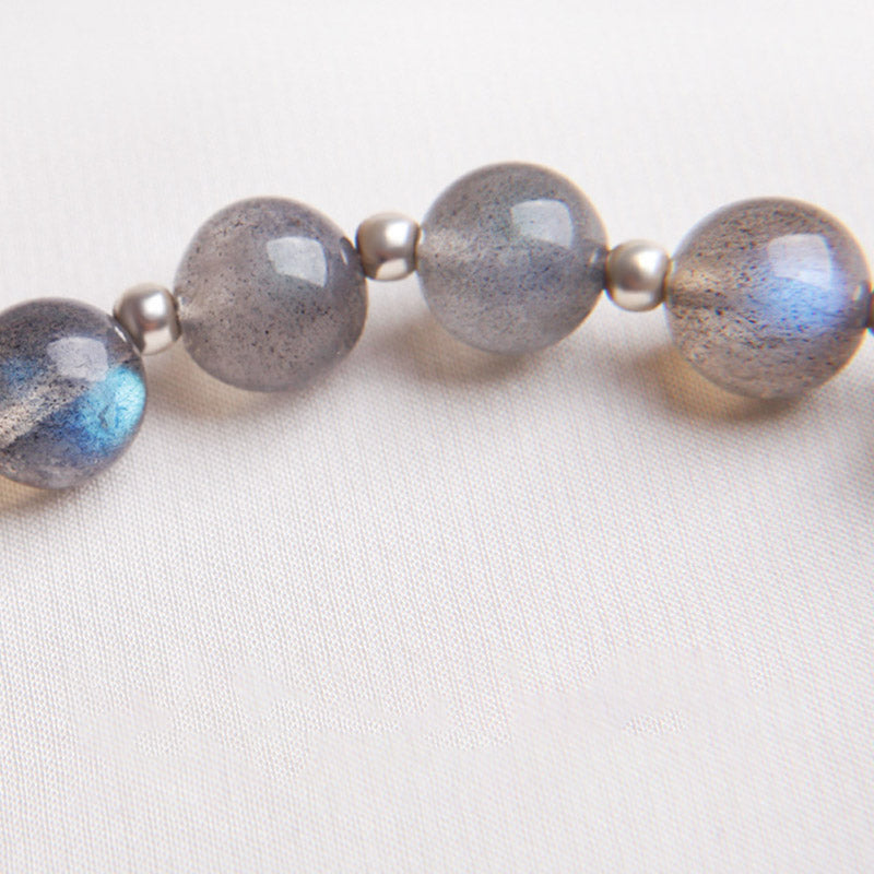 Buddha Stones Mondstein-Erdbeerquarz-Blumen-Heilungs-Charm-Armband