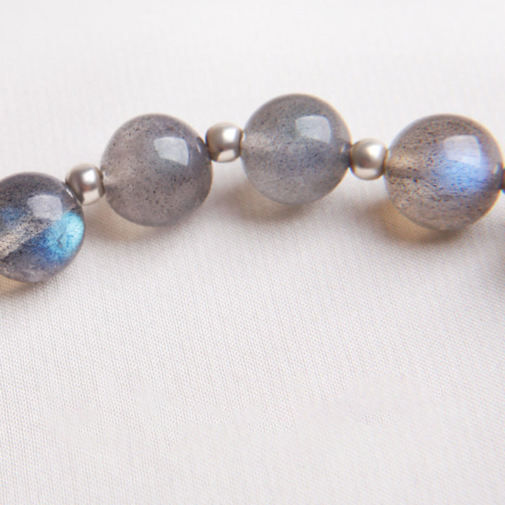 Buddha Stones Mondstein-Erdbeerquarz-Blumen-Heilungs-Charm-Armband