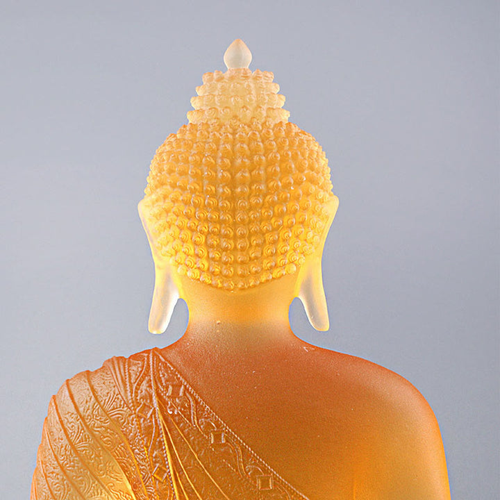 Buddha-Steine Buddha handgefertigte Figur Liuli Kunstwerk Gelassenheitsstatue Heimdekoration