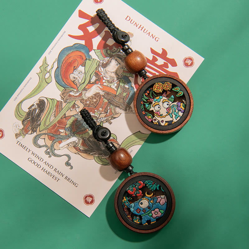 ❗❗❗Ein Flash-Sale – Buddha Stones, Jahr des Drachen, handbemalter chinesischer Sternzeichen-Schlüsselanhänger aus Palisander, geschnitzt, ruhig