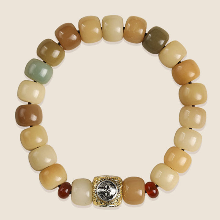 Buddha Stones Natürliches Bodhi-Samen-Armband „Der Herr des Leichenwaldes Om Mani Padme Hum Weisheit“.