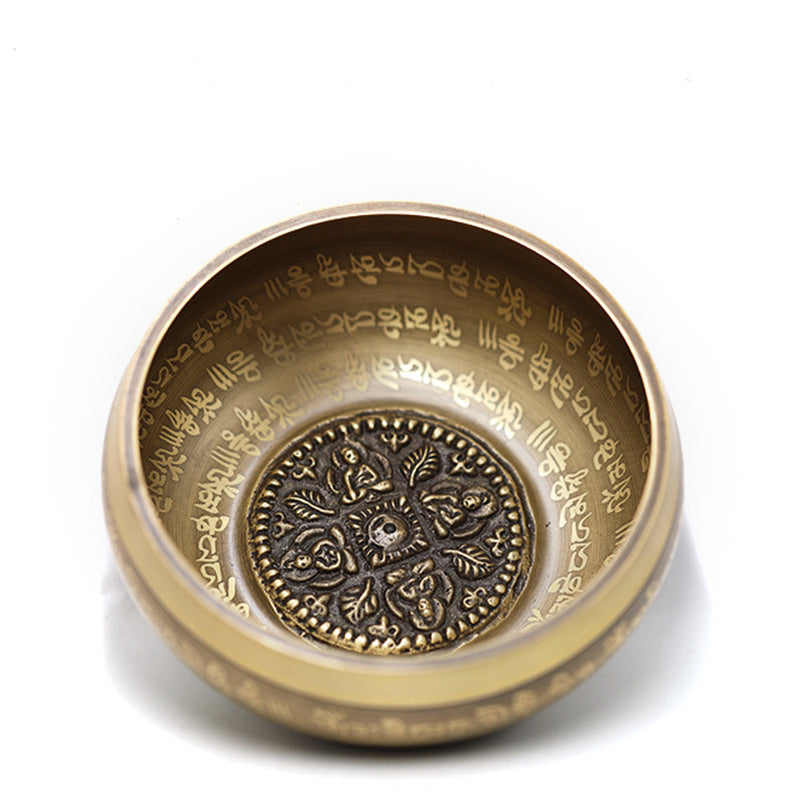 Tibetische Klangschale von Buddha Stones, handgefertigt für Yoga, Achtsamkeit und Meditation. Klangschalen-Set