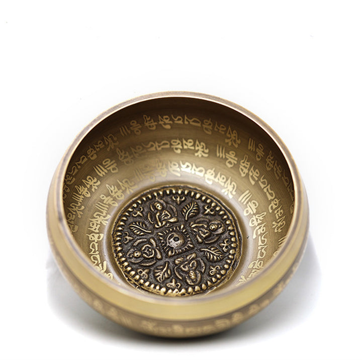 Tibetische Klangschale von Buddha Stones, handgefertigt für Yoga, Achtsamkeit und Meditation. Klangschalen-Set