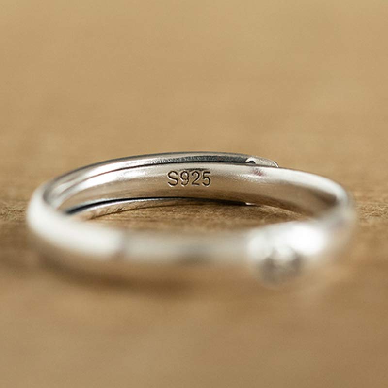 Buddha Stones 925 Sterling Silber Chinesischer Sternzeichen Natal Buddha Segen Paar Ring