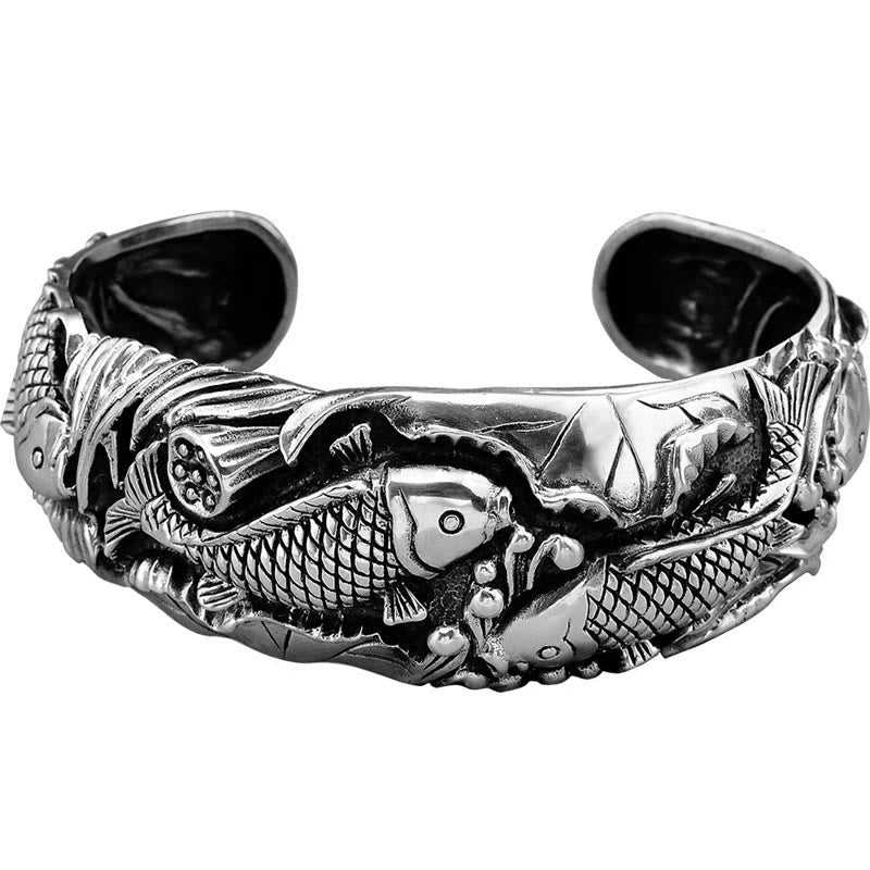 Armband mit Buddha Stonesn, Koi-Fisch, Lotus, Glück, Reichtum