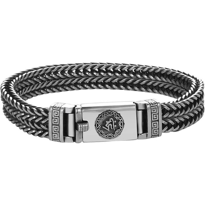 Armband mit Buddha Stonesn, Om Mani Padme Hum, Reinheit, Frieden, Zopfstil