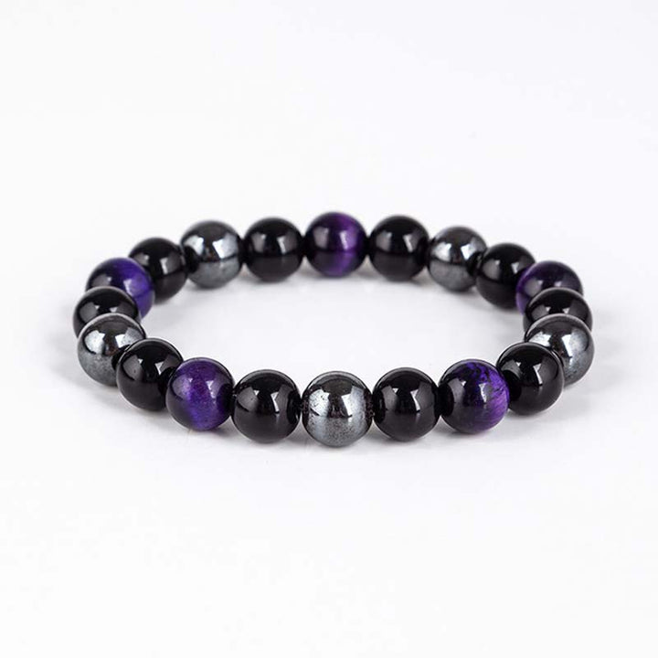 Buddha Stones Tibetisches Tigerauge-Armband-Halsketten-Set