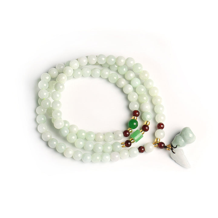 Buddha Stones, natürliches Jade-Pixiu-Buddha-Armband der Fülle