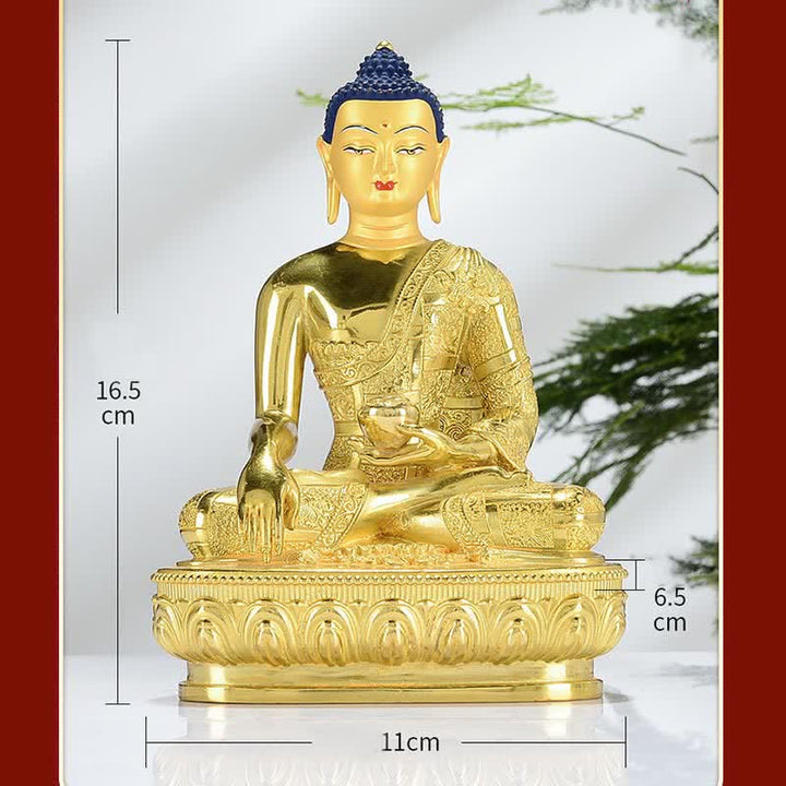 Buddha Shakyamuni Figur Erleuchtung Kupferstatue Heimdekoration