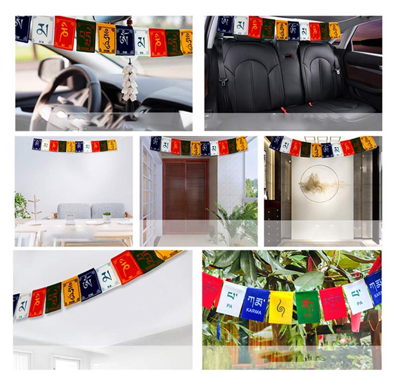 Tibetischer Segen Windpferd Om Mani Padme Hum Outdoor Auto Gebetsfahne Dekoration