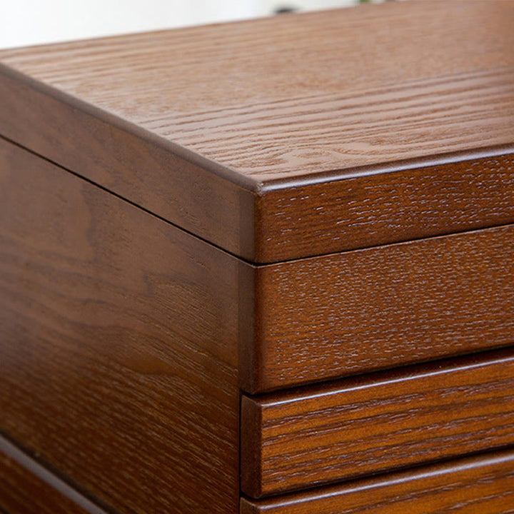 Buddha Stones Retro-Schmuckkästchen aus Holz, dreilagige Schmuckaufbewahrungsbox