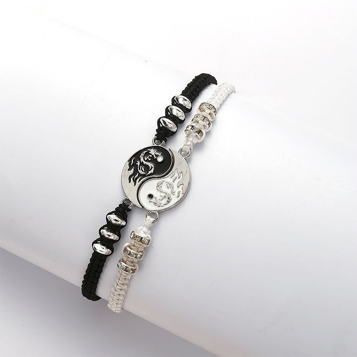Buddha Stones 2-teiliges Yin-Yang-Drachen-Paar-Armband