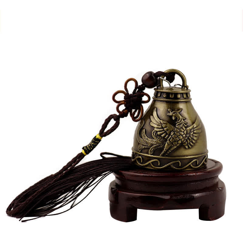 Feng Shui Buddha Koi Fisch Phönix Windspiel Glocke Glück Wandbehang Dekoration