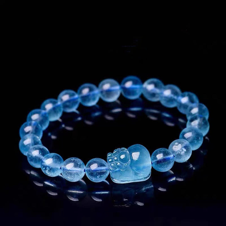 Natürliches Aquamarin Pixiu Serenity Healing Armband