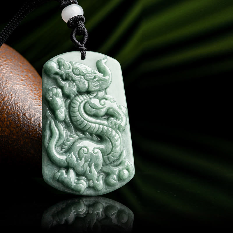 Buddha Stones, Jahr des Drachen, chinesisches Sternzeichen, Drache, Jade, Erfolg, Amulett, Halskettenanhänger