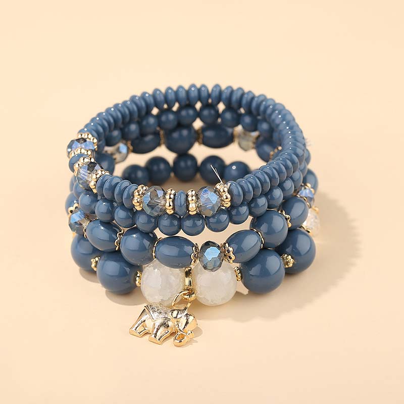 Elefanten-Kristall-Glücksheilungs-Charm-Armband