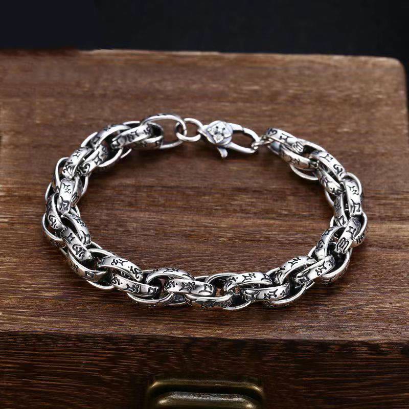 Buddha Stones, tibetisches Om Mani Padme Hum, geschnitztes Amulett, Kreativitätsarmband