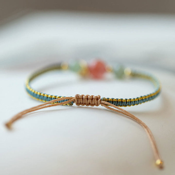 Armband mit Buddha Stonesn, rotem Achat, Jade, Lotus, Vertrauen, Ruhe