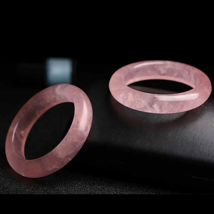 Buddha Stones Natürlicher Rosenquarz Love Caring Armband Armreif